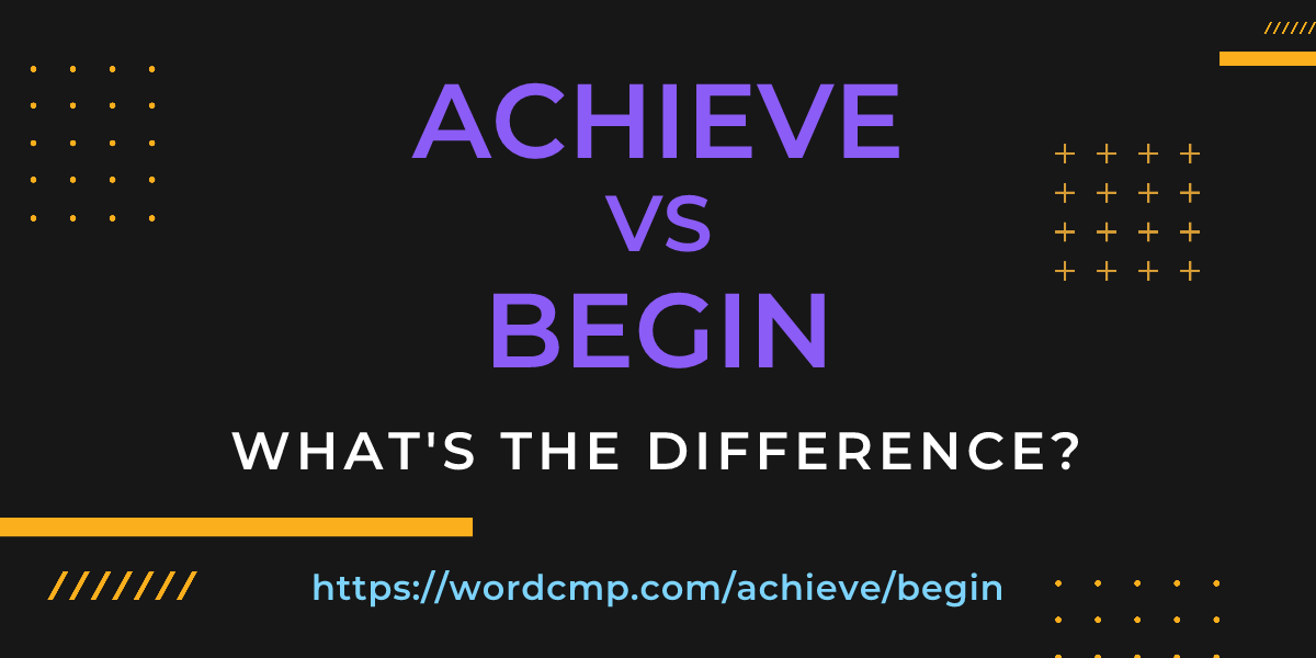 Difference between achieve and begin