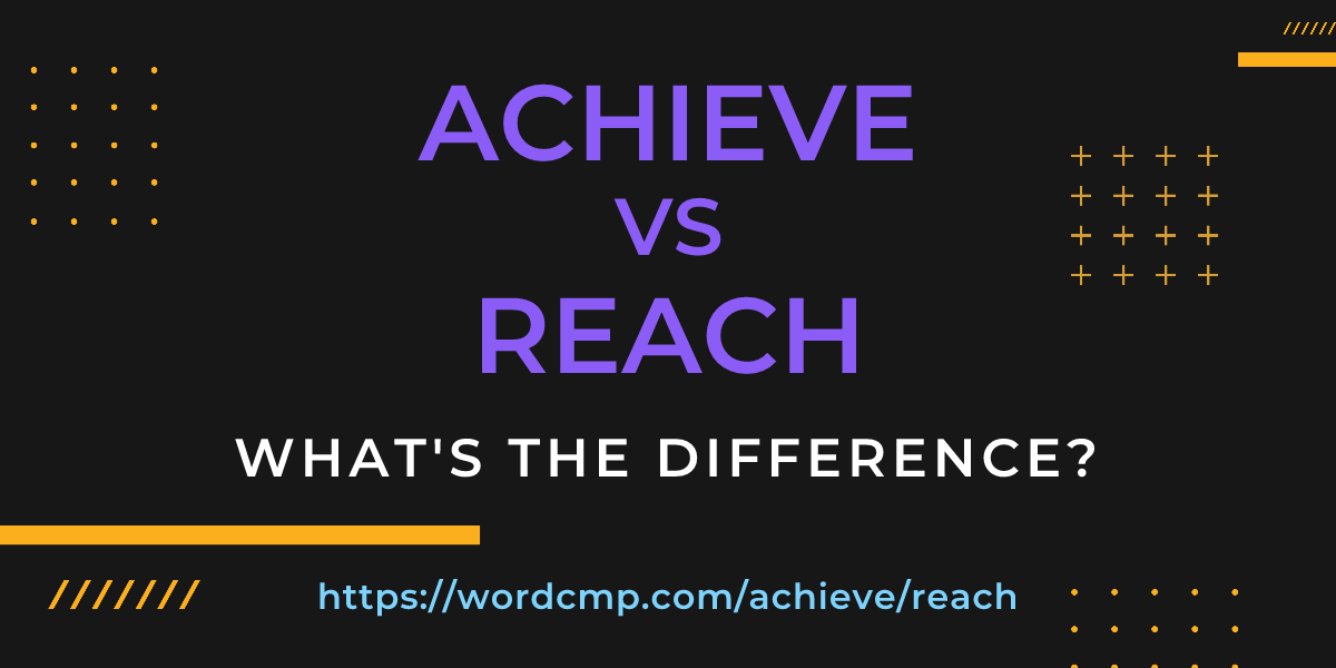 Difference between achieve and reach
