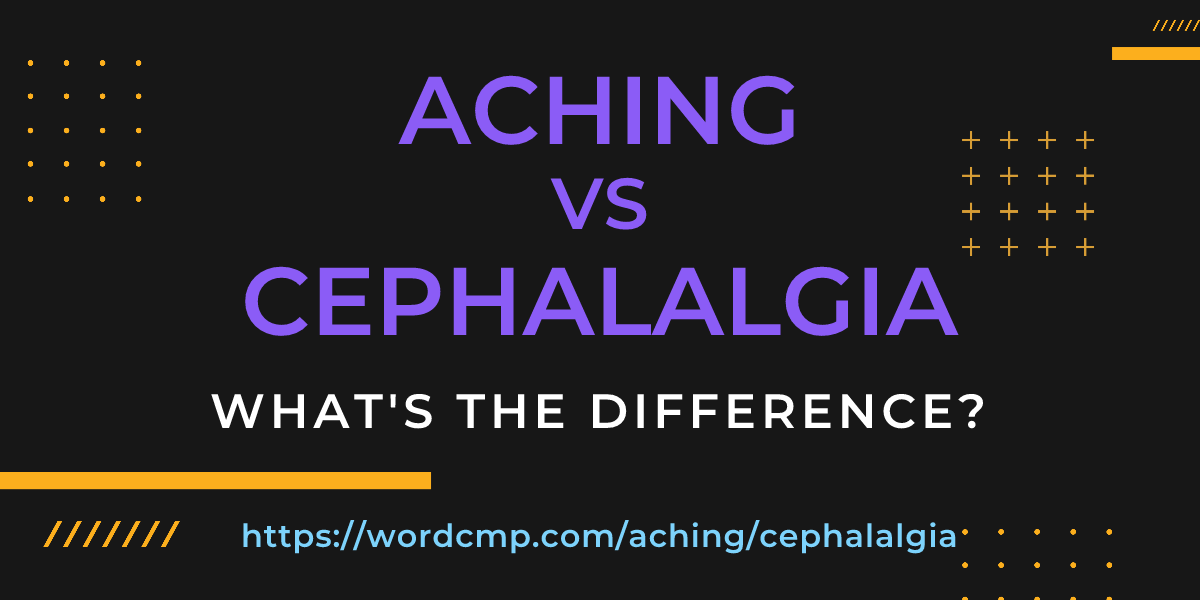 Difference between aching and cephalalgia