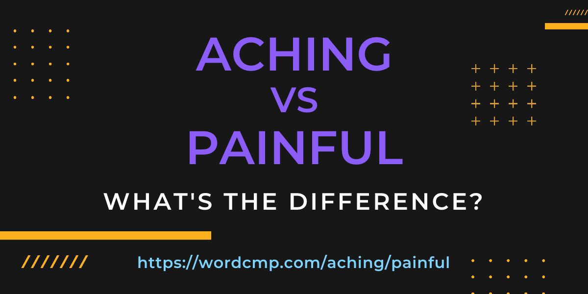 Difference between aching and painful