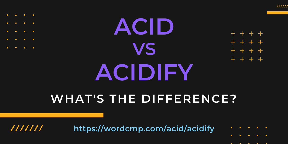 Difference between acid and acidify
