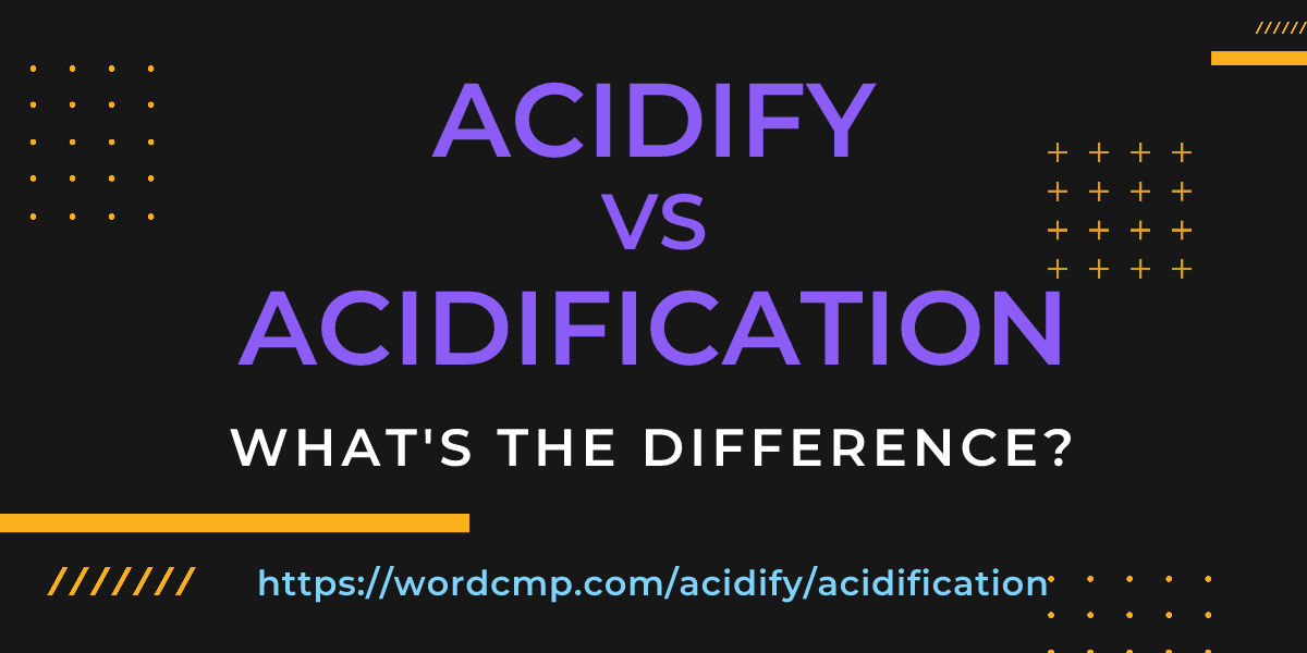 Difference between acidify and acidification
