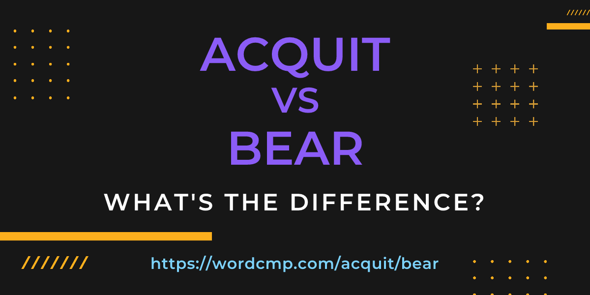 Difference between acquit and bear
