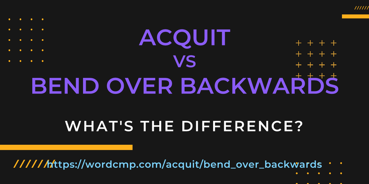 Difference between acquit and bend over backwards