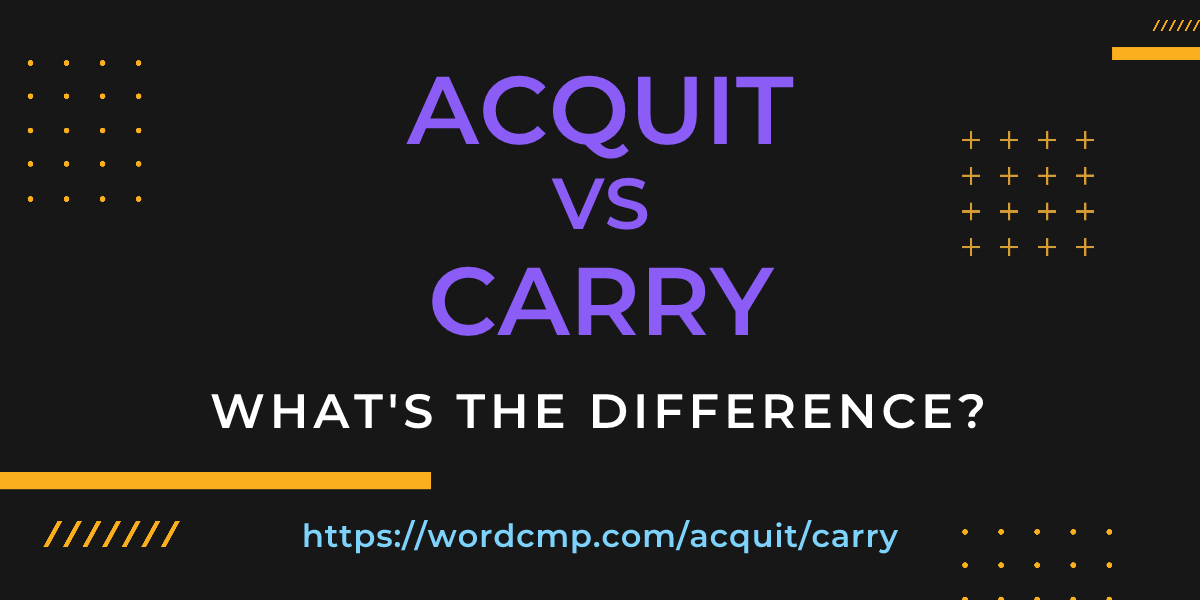 Difference between acquit and carry