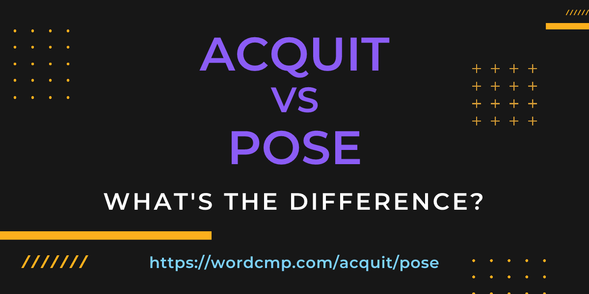 Difference between acquit and pose
