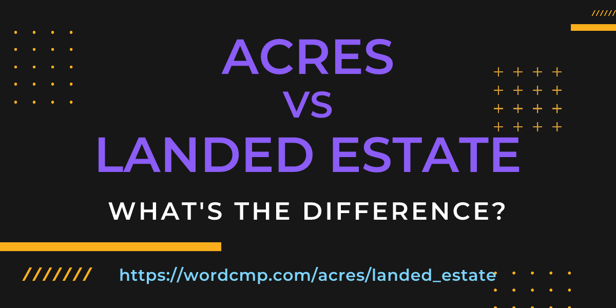 Difference between acres and landed estate