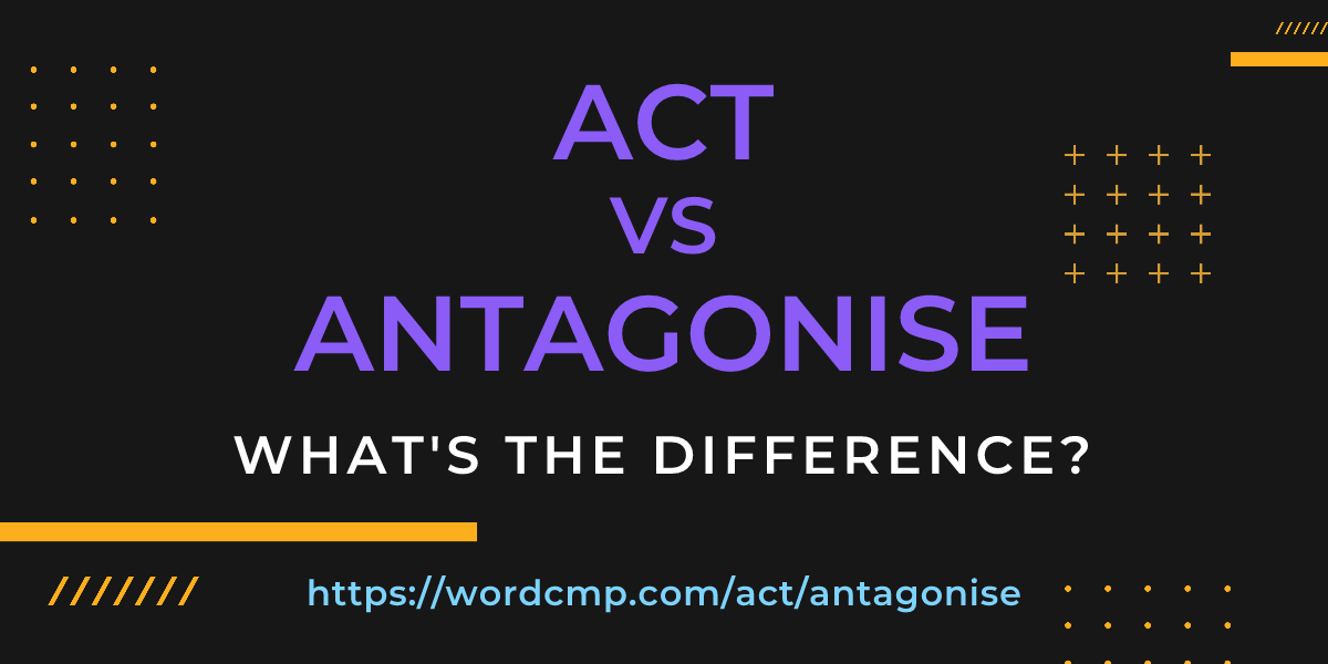 Difference between act and antagonise
