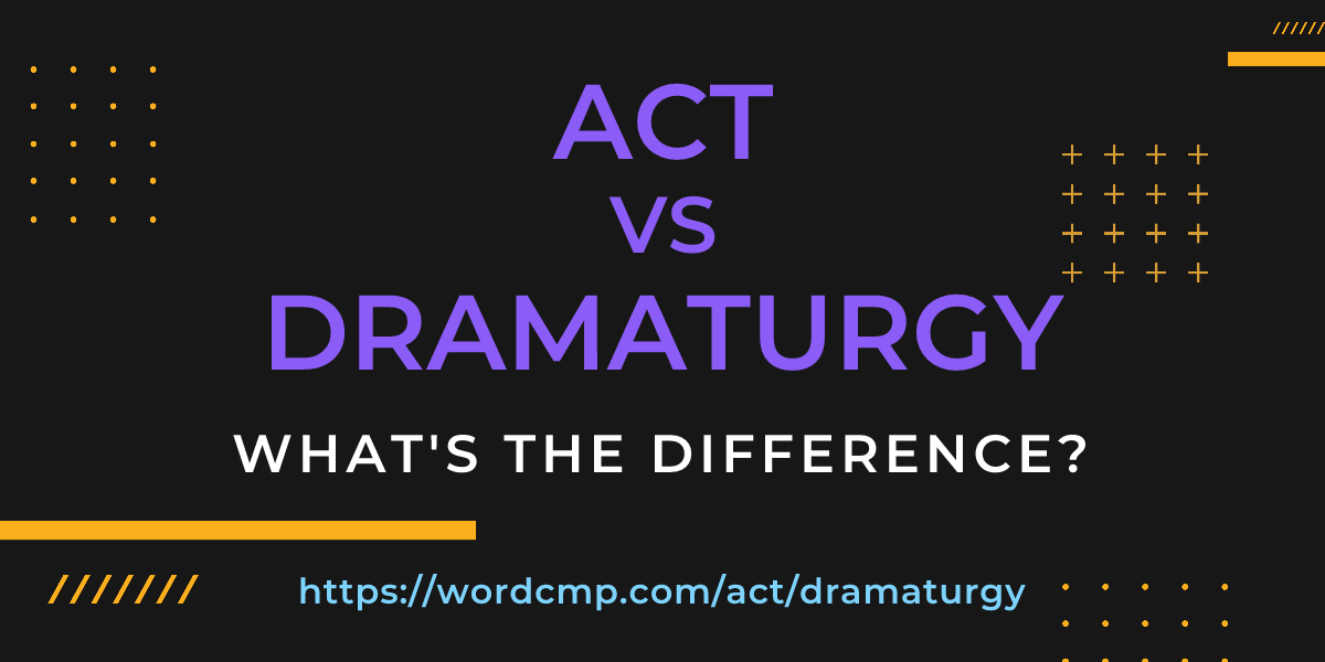 Difference between act and dramaturgy