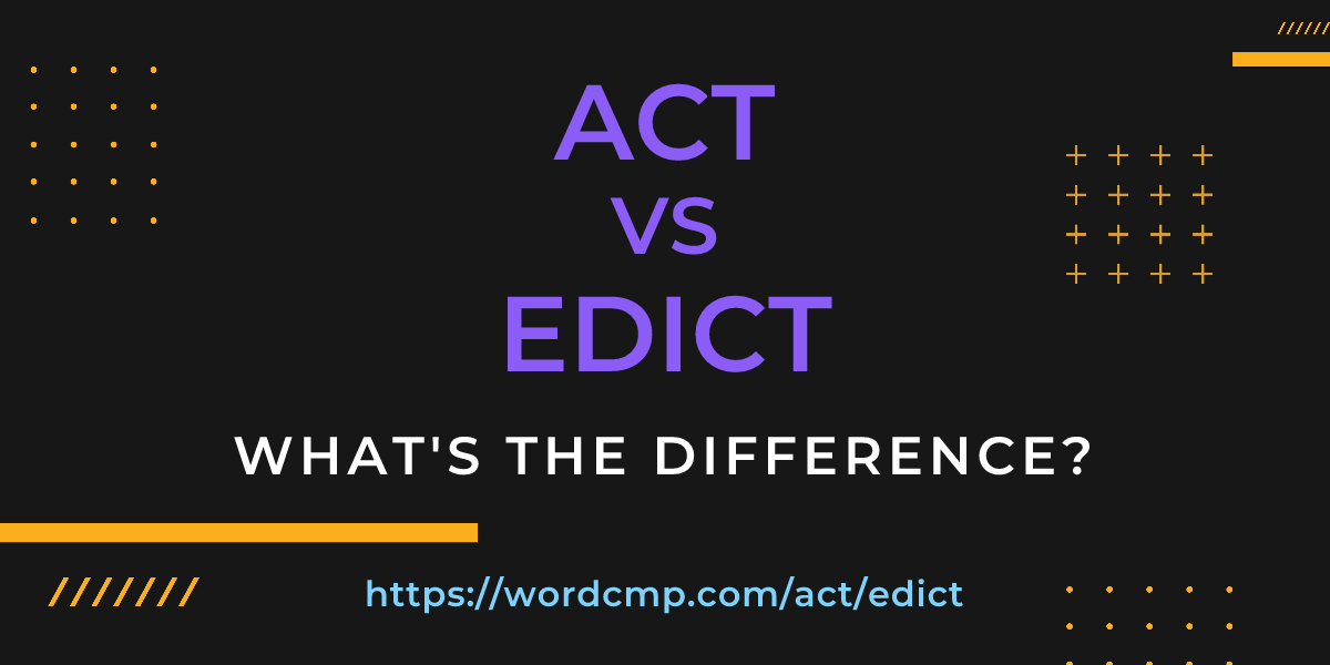 Difference between act and edict