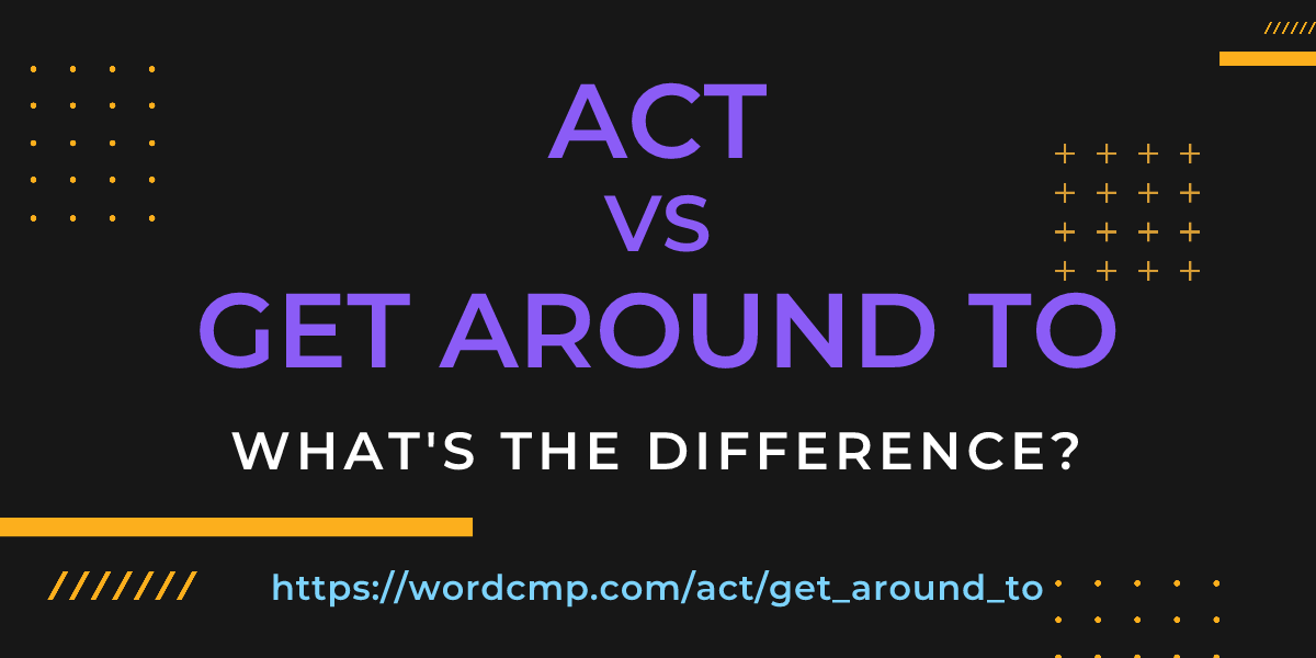 Difference between act and get around to