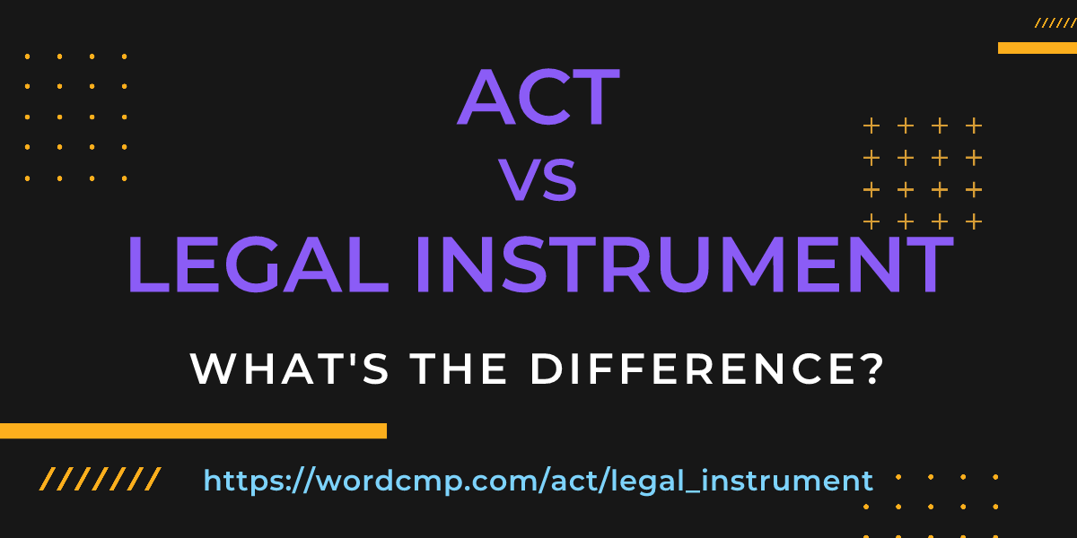 Difference between act and legal instrument
