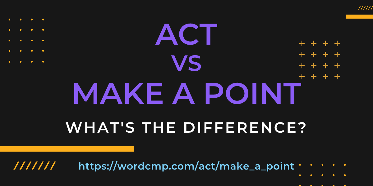 Difference between act and make a point