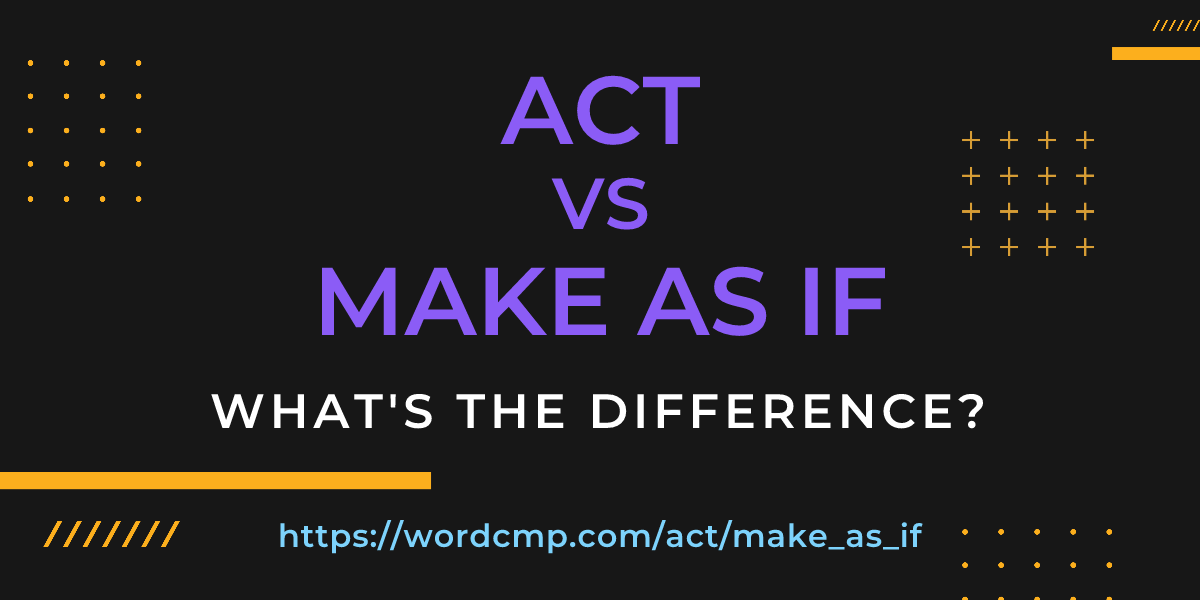 Difference between act and make as if