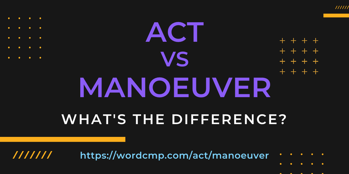Difference between act and manoeuver