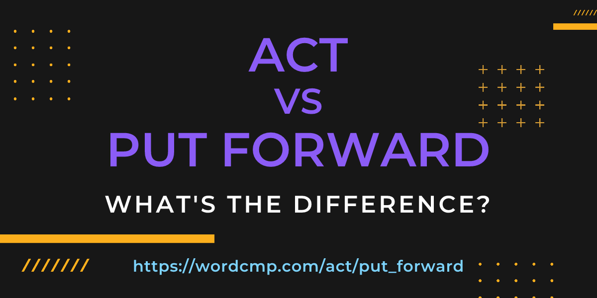 Difference between act and put forward