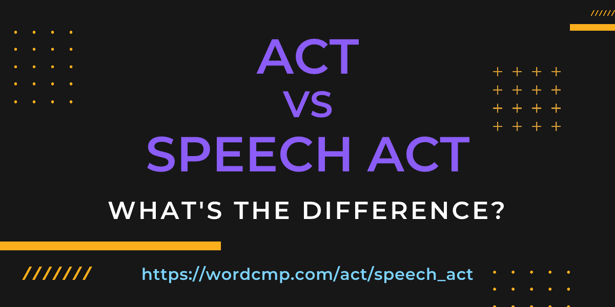 Difference between act and speech act