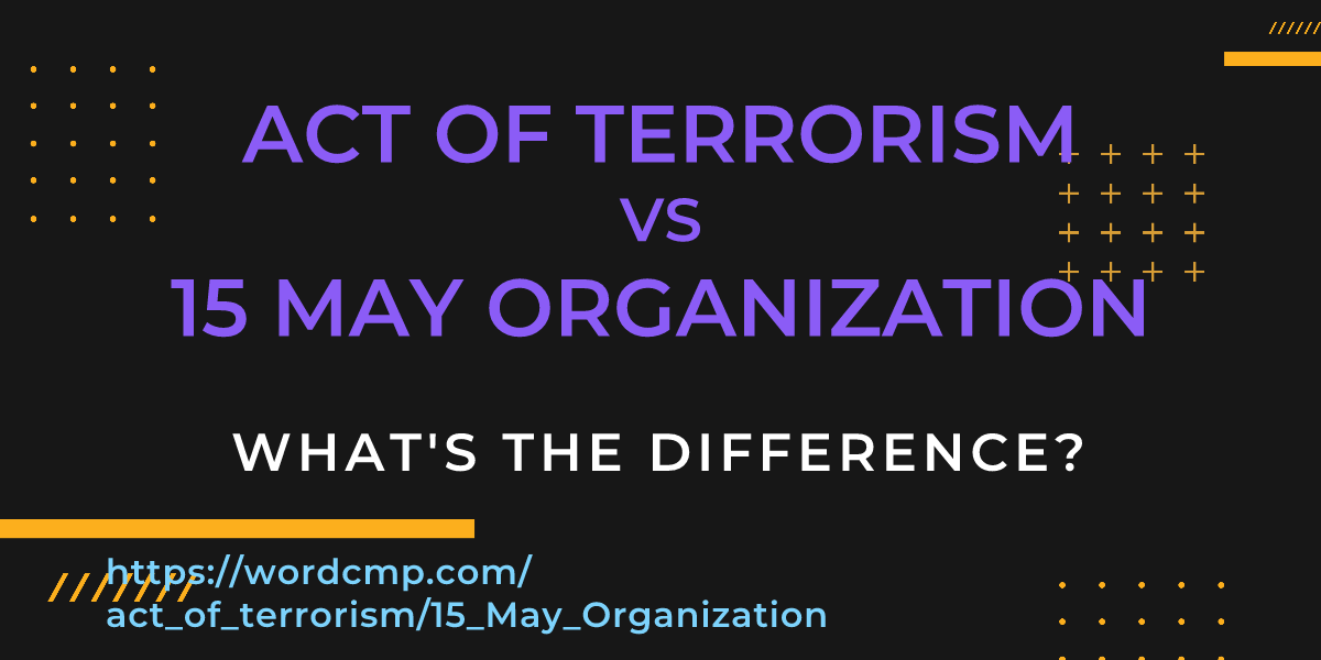 Difference between act of terrorism and 15 May Organization