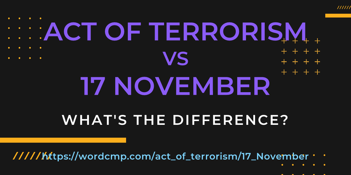 Difference between act of terrorism and 17 November