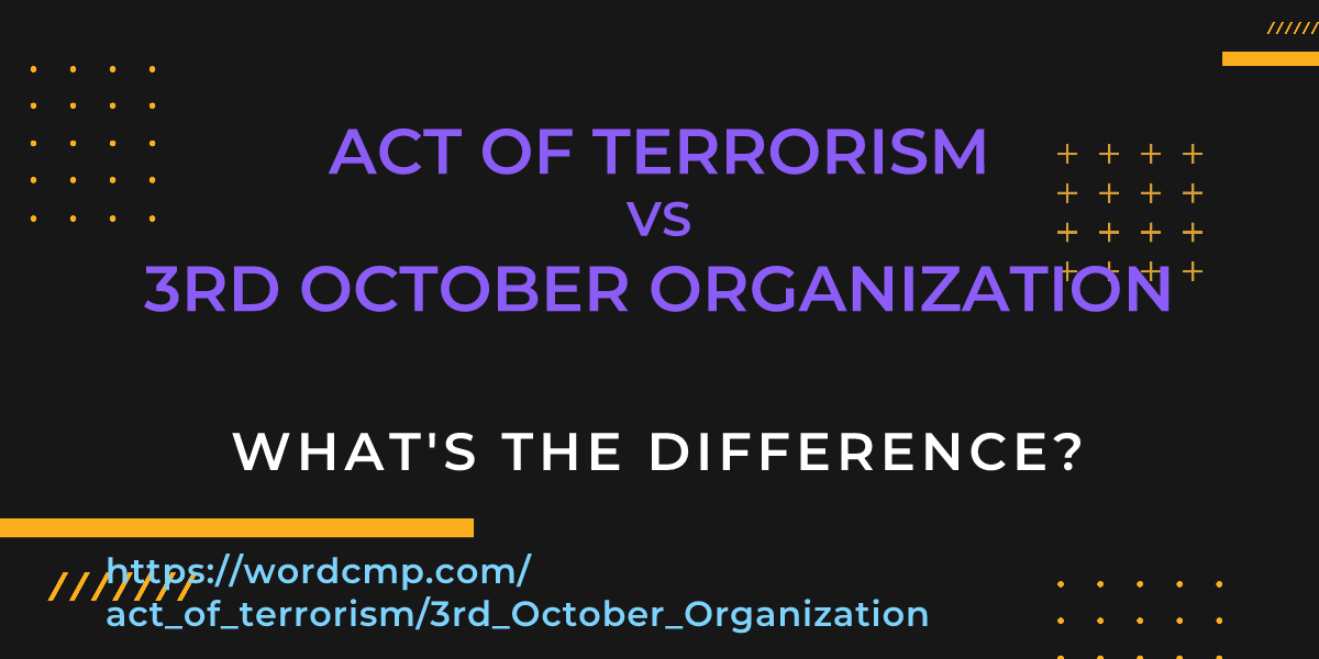 Difference between act of terrorism and 3rd October Organization