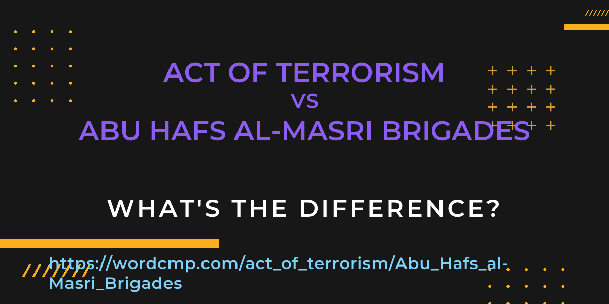 Difference between act of terrorism and Abu Hafs al-Masri Brigades