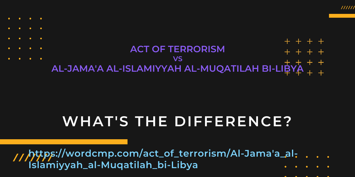 Difference between act of terrorism and Al-Jama'a al-Islamiyyah al-Muqatilah bi-Libya