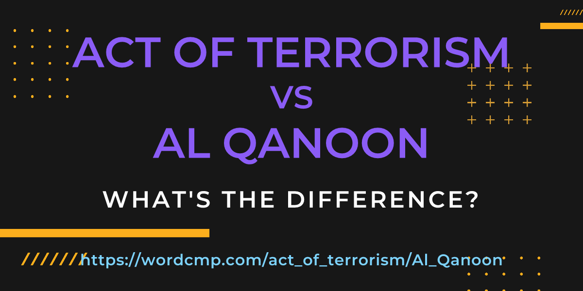 Difference between act of terrorism and Al Qanoon
