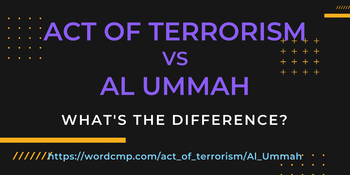 Difference between act of terrorism and Al Ummah