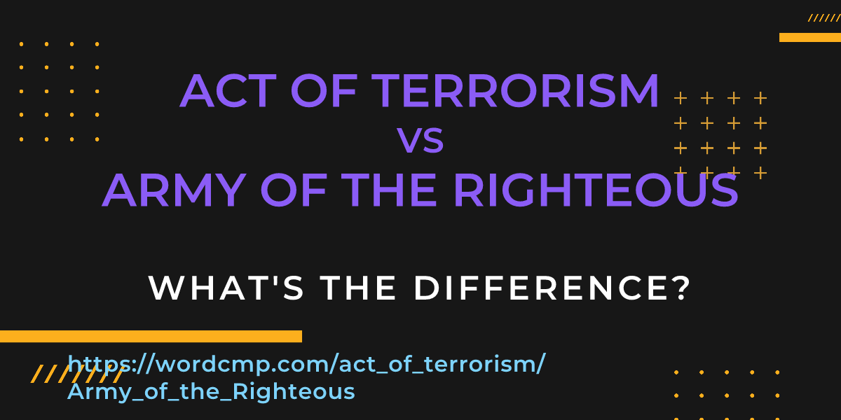 Difference between act of terrorism and Army of the Righteous
