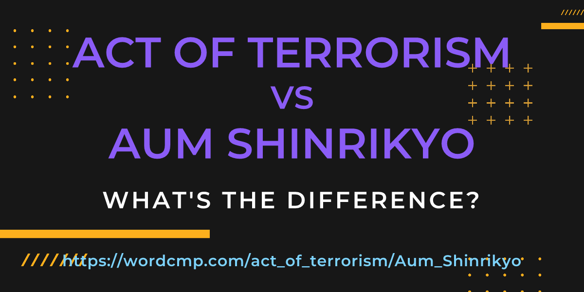 Difference between act of terrorism and Aum Shinrikyo