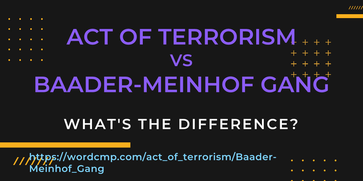 Difference between act of terrorism and Baader-Meinhof Gang