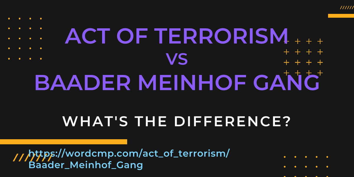 Difference between act of terrorism and Baader Meinhof Gang