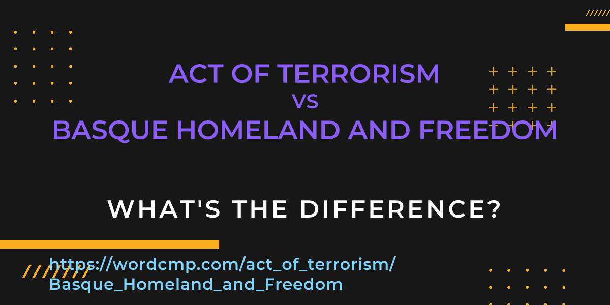 Difference between act of terrorism and Basque Homeland and Freedom