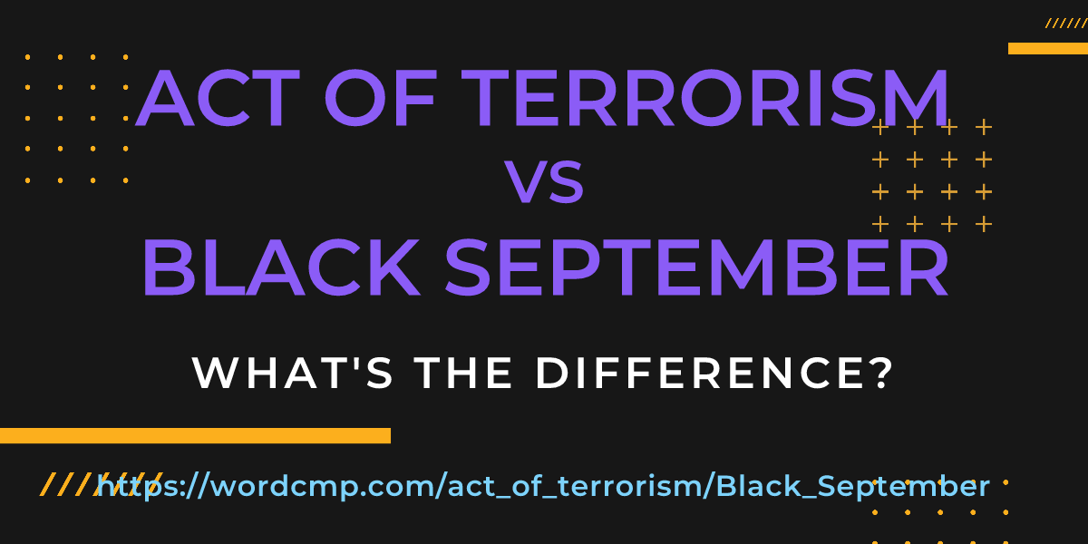 Difference between act of terrorism and Black September
