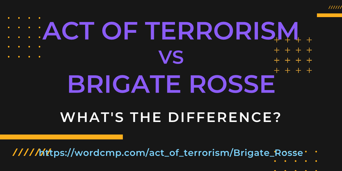 Difference between act of terrorism and Brigate Rosse