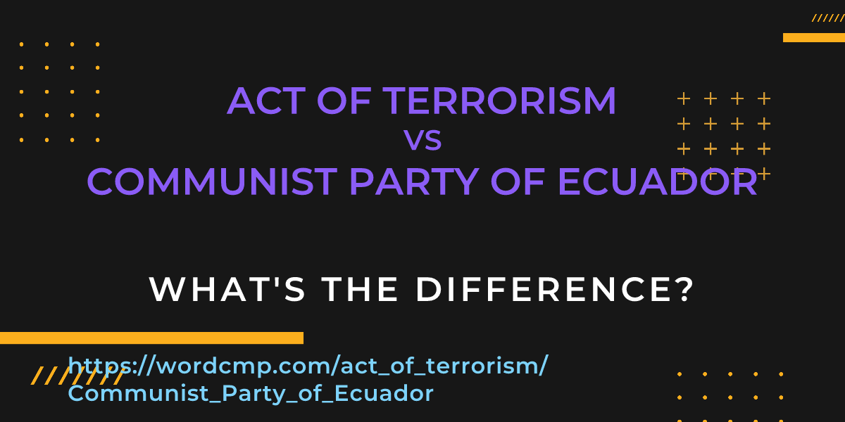 Difference between act of terrorism and Communist Party of Ecuador