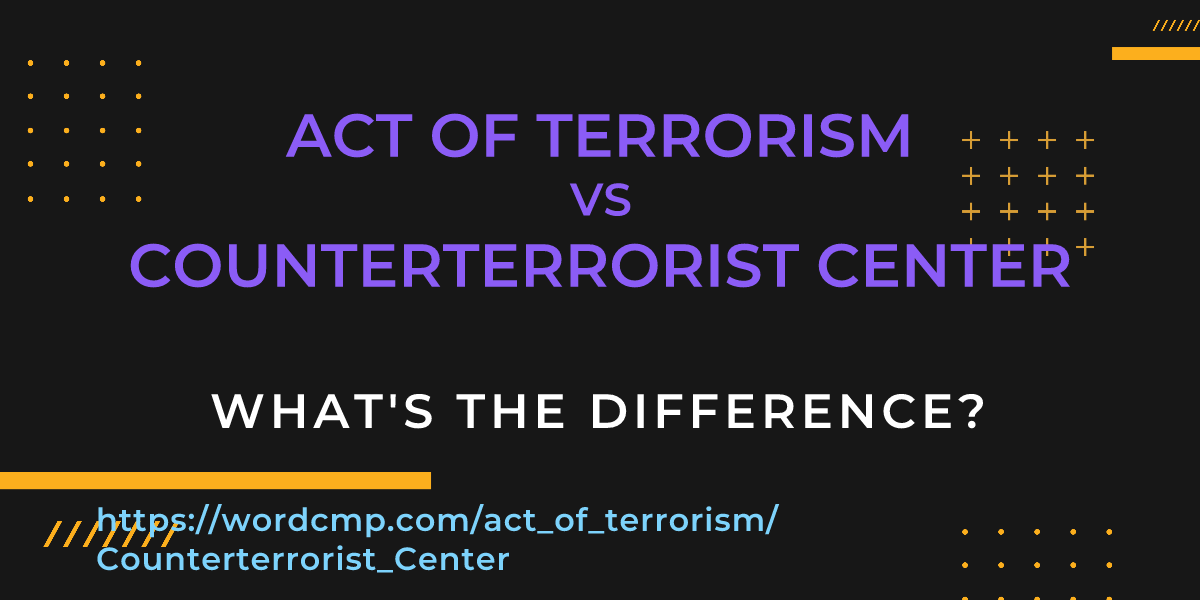 Difference between act of terrorism and Counterterrorist Center