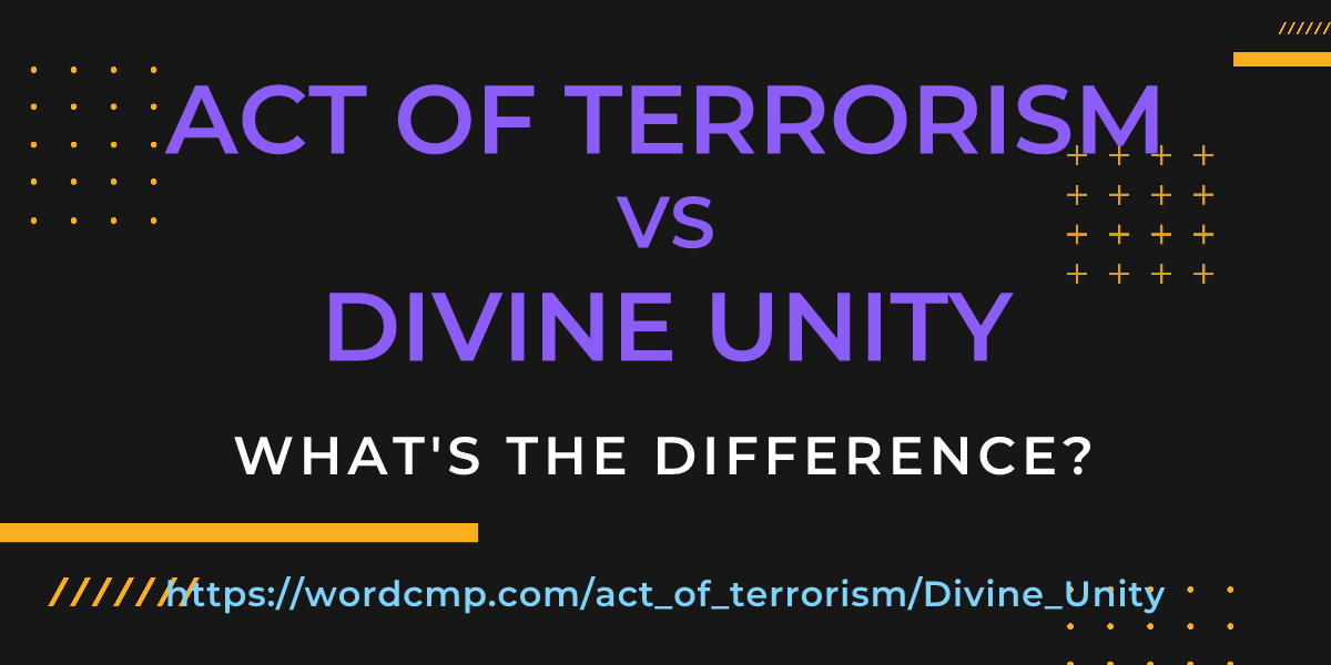 Difference between act of terrorism and Divine Unity