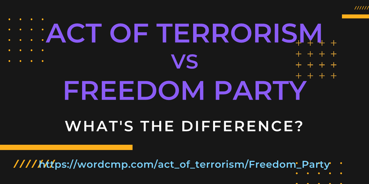 Difference between act of terrorism and Freedom Party