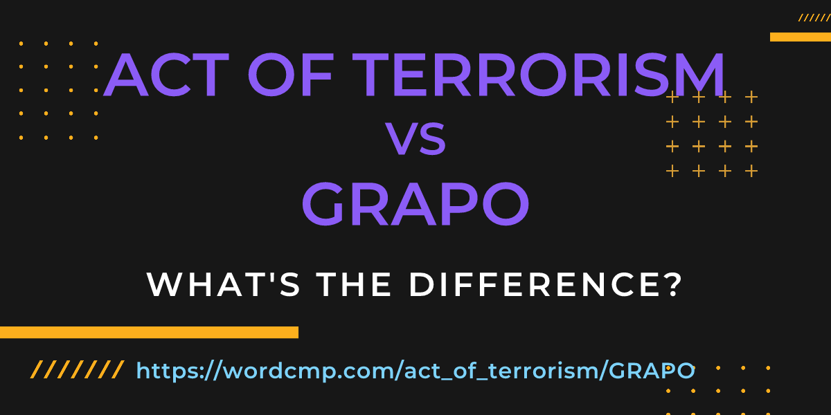 Difference between act of terrorism and GRAPO