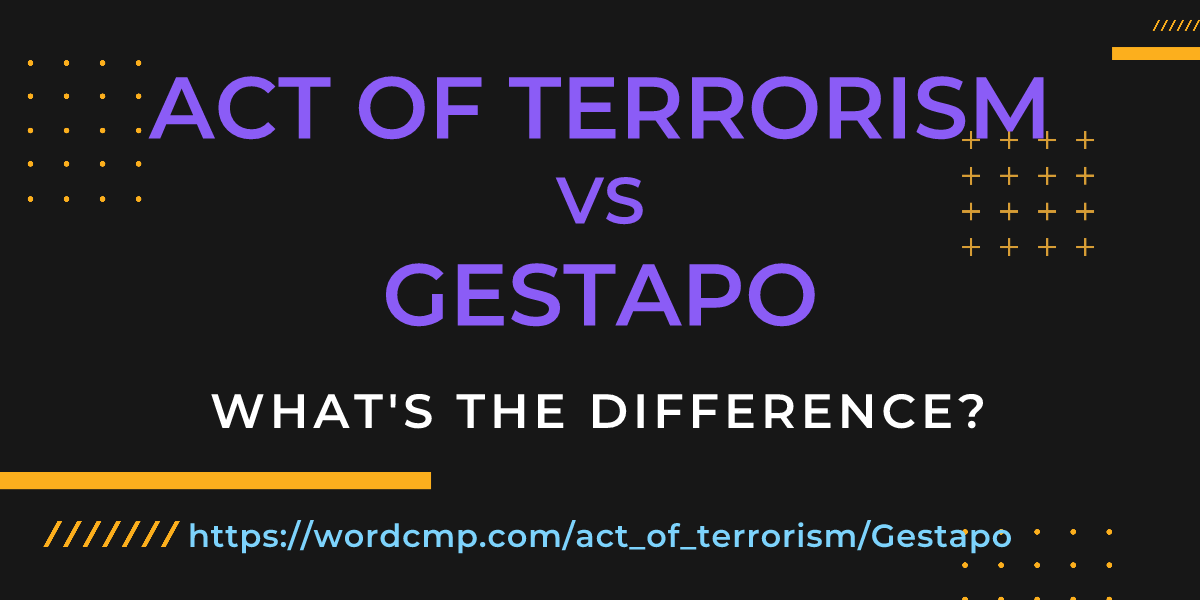 Difference between act of terrorism and Gestapo