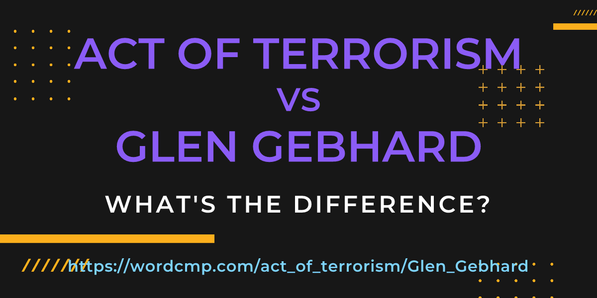 Difference between act of terrorism and Glen Gebhard