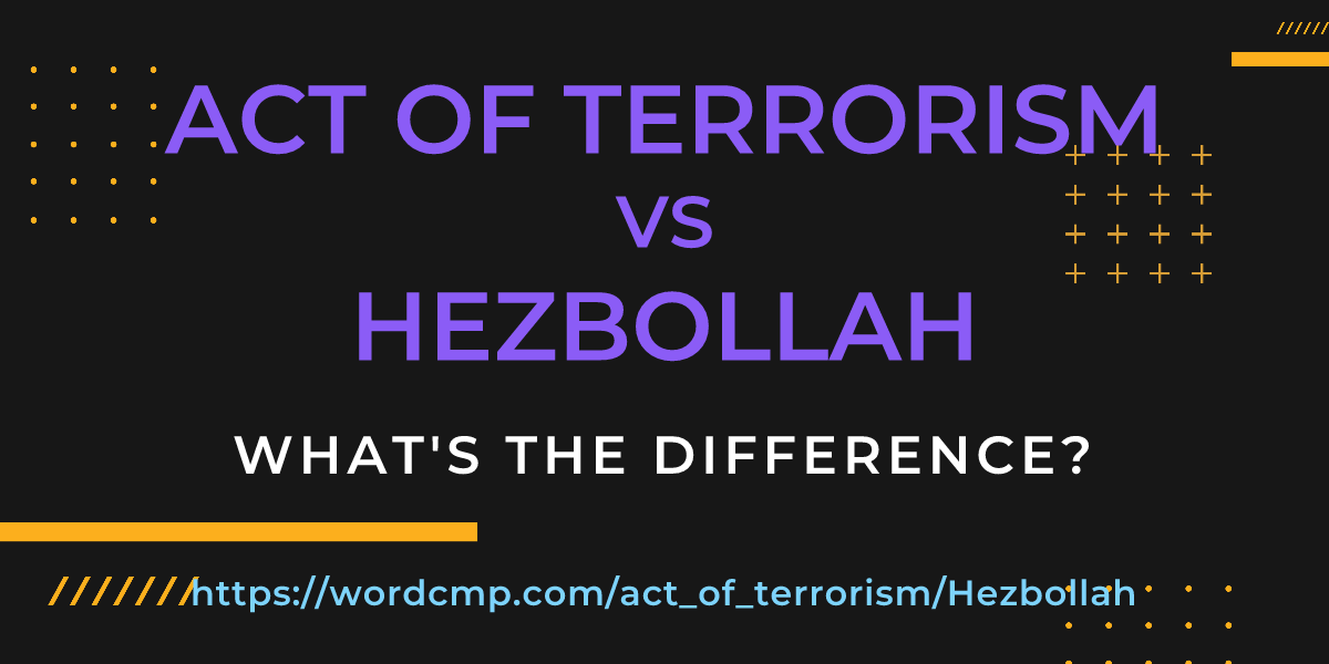 Difference between act of terrorism and Hezbollah