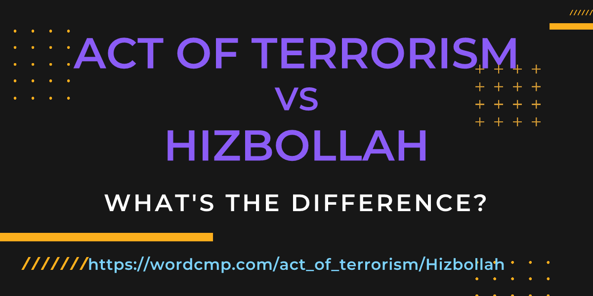 Difference between act of terrorism and Hizbollah