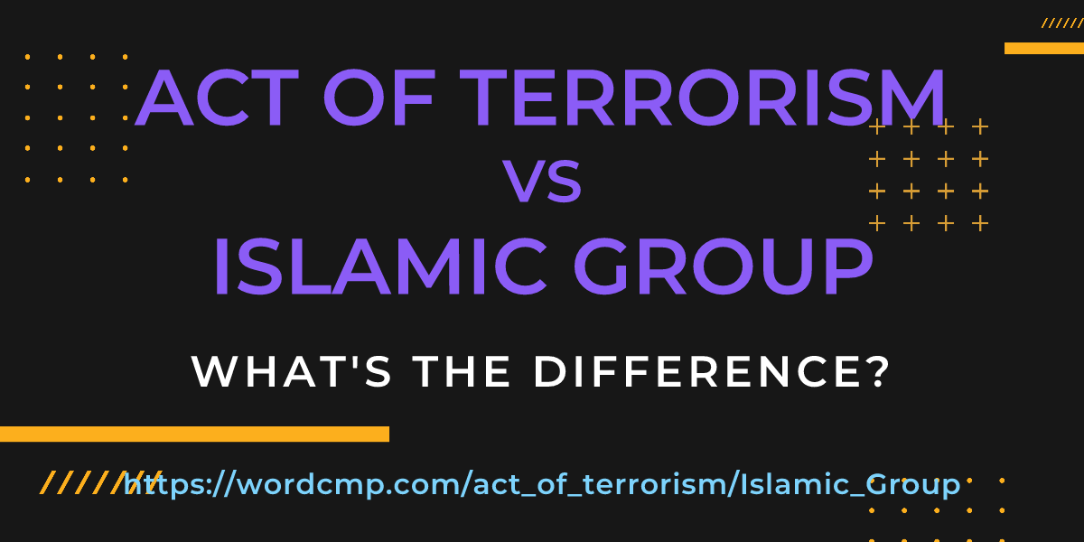 Difference between act of terrorism and Islamic Group