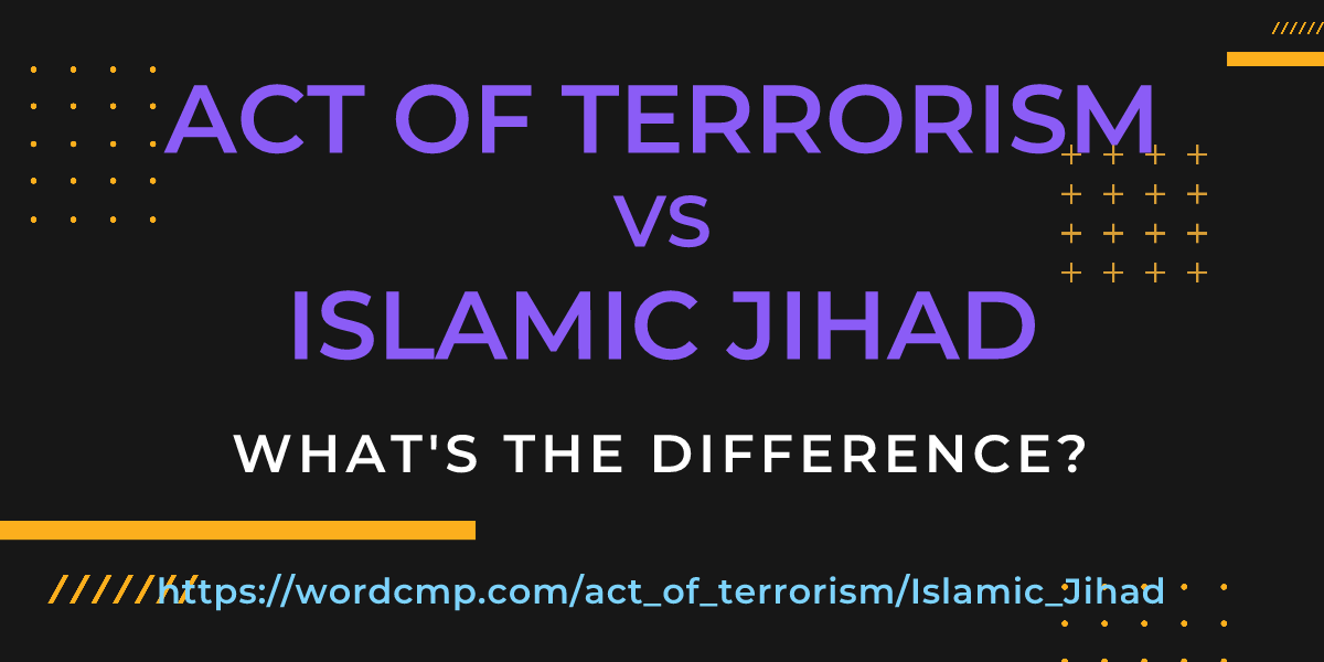 Difference between act of terrorism and Islamic Jihad