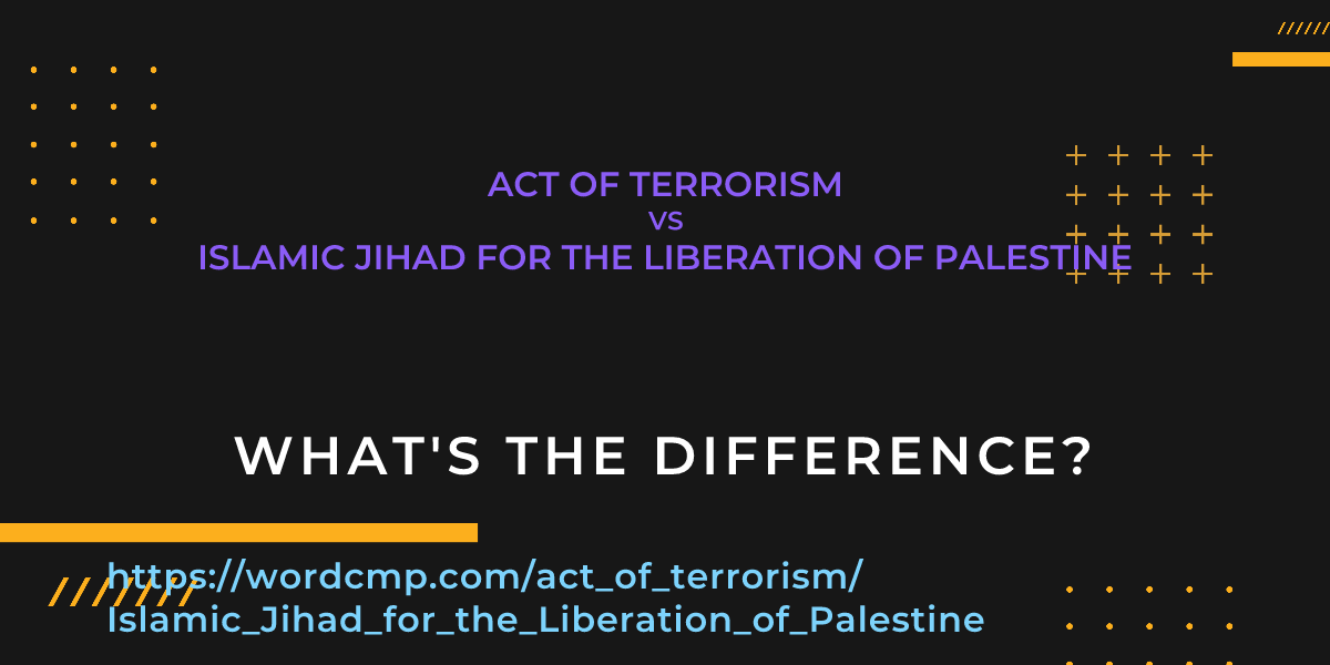 Difference between act of terrorism and Islamic Jihad for the Liberation of Palestine