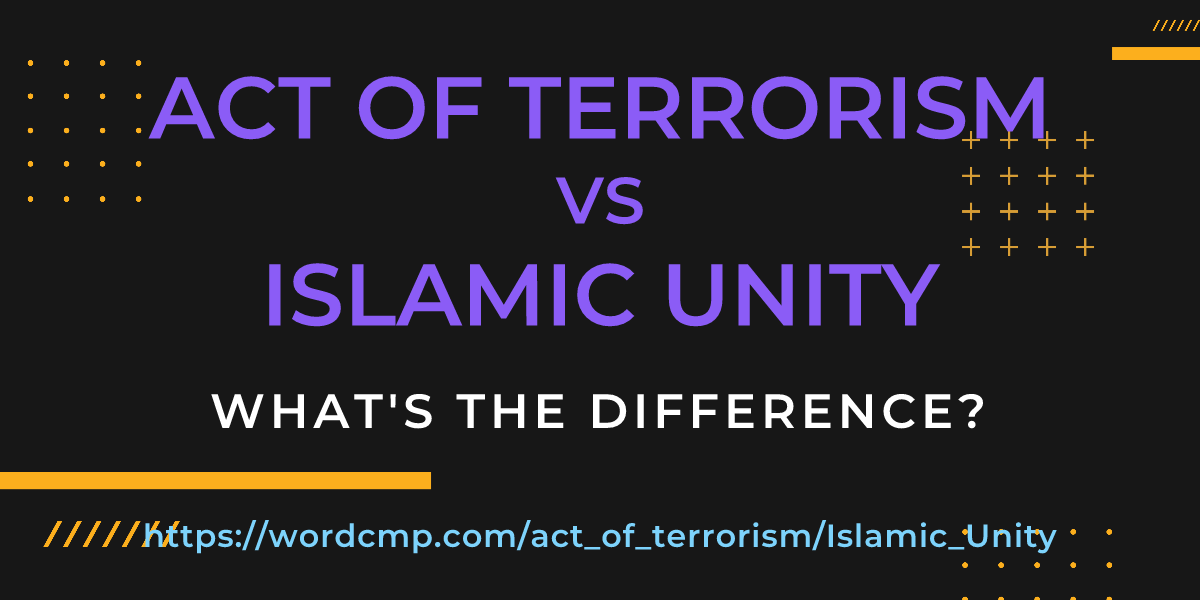 Difference between act of terrorism and Islamic Unity