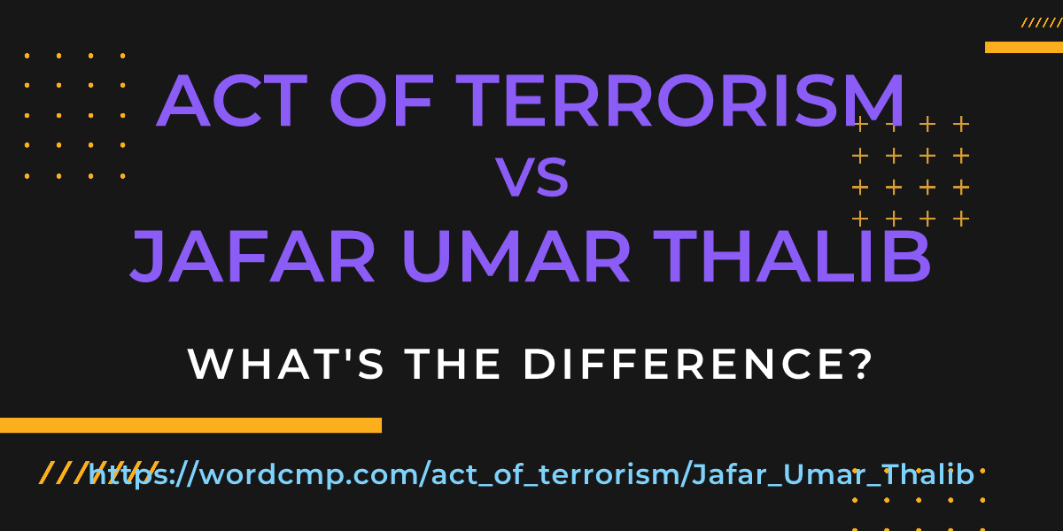 Difference between act of terrorism and Jafar Umar Thalib