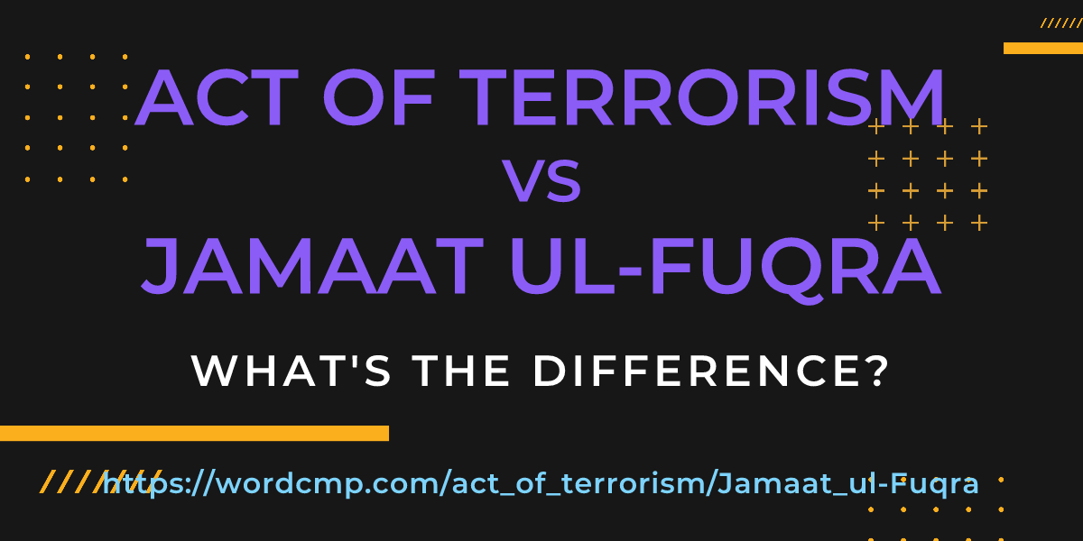 Difference between act of terrorism and Jamaat ul-Fuqra